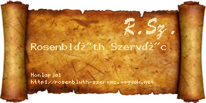 Rosenblüth Szervác névjegykártya